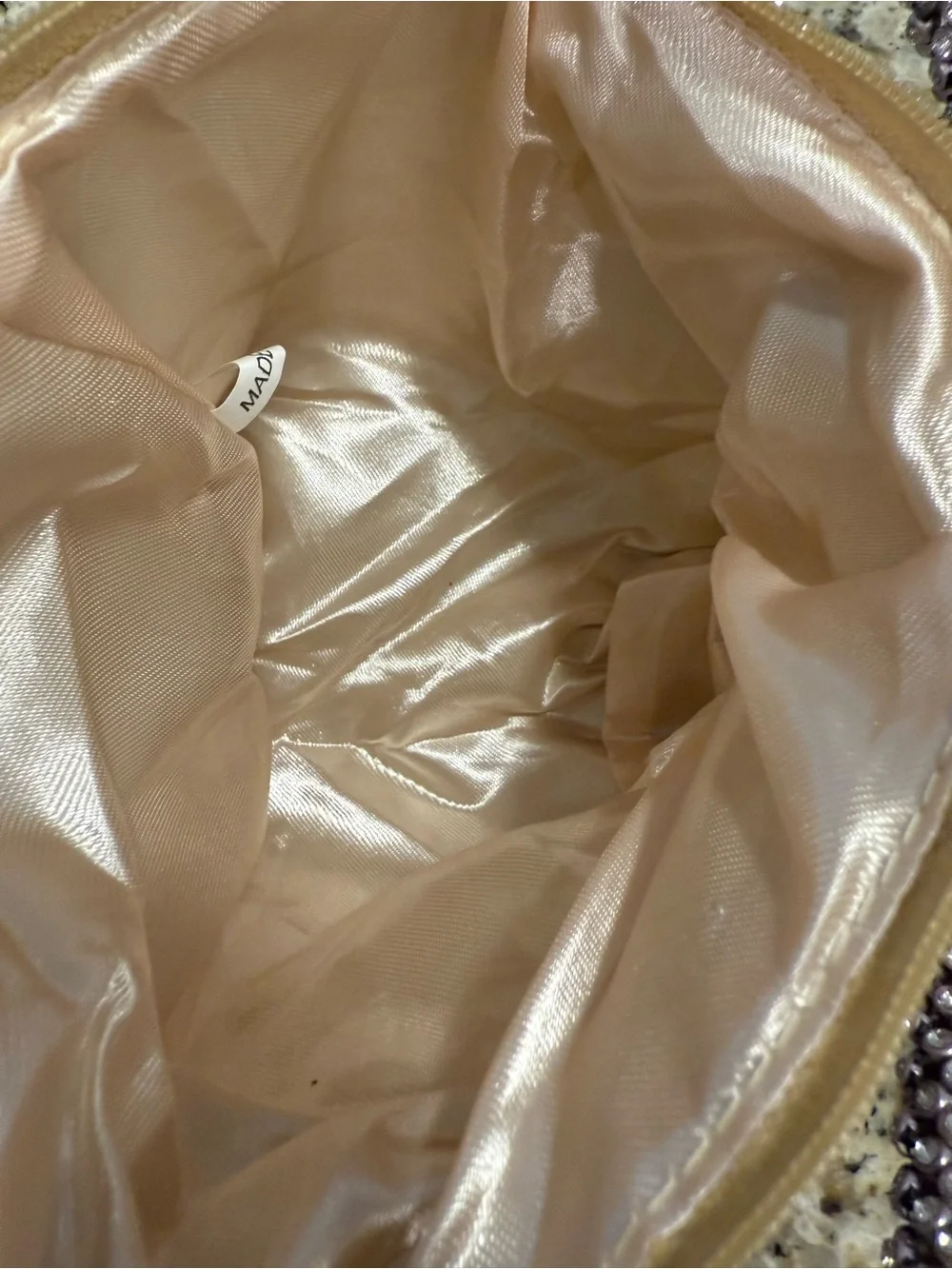 Rhinestone formal mini bag gold cloth interior special occasions - Picture 3 of 14